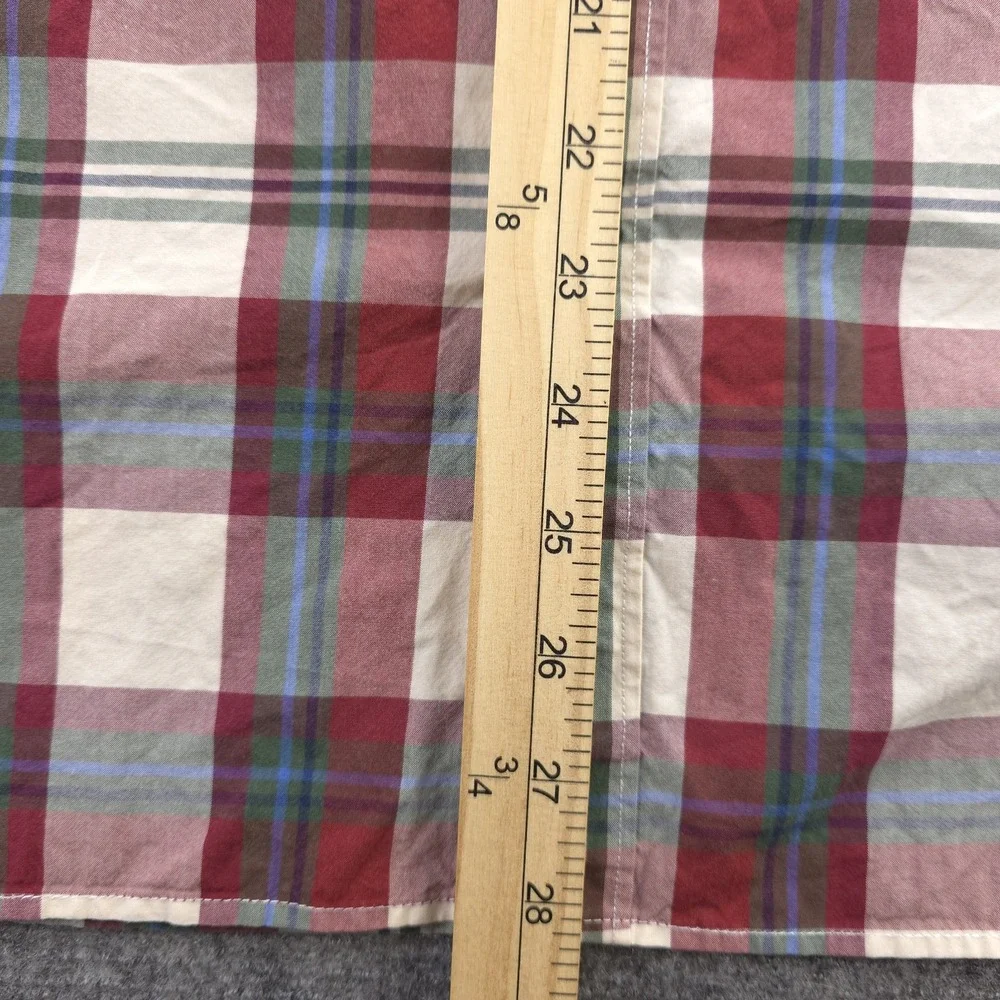J Crew Shirt Large Classic Long Sleeve Button Down Red Blue Green‎ Plaid